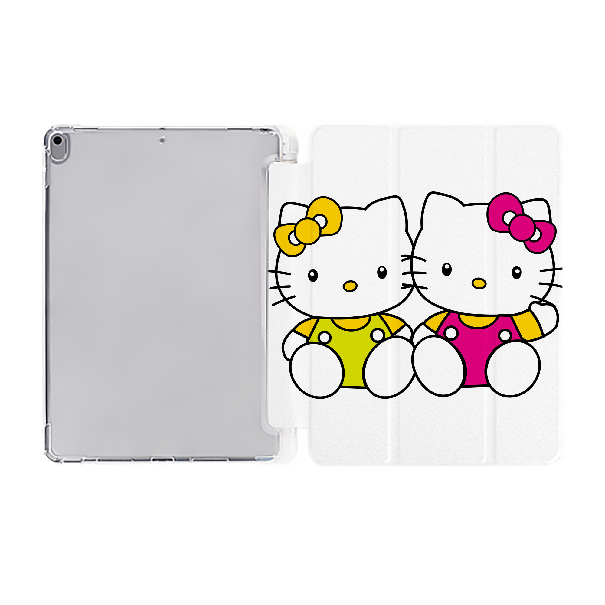 （画像用） Hello Kitty ハローキティ IPad ケース ペン収納付き 三つ折りスタンド PUレザー×シリコン 対応機種9.5/10.5/10.9インチ